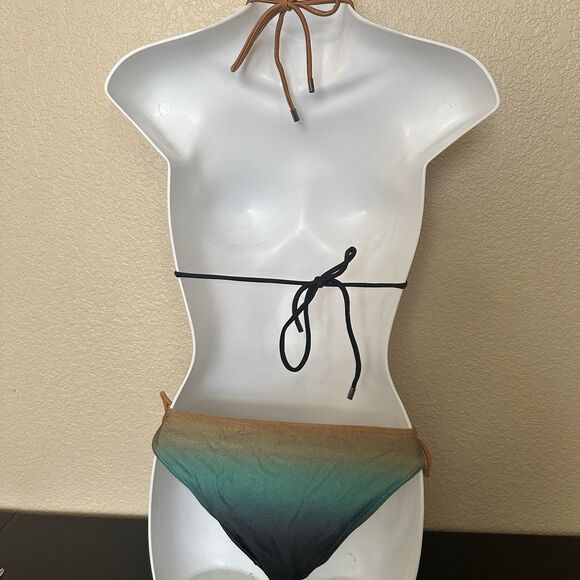 Victorias Secret String Bikini Swimsuit Small Jewel Triangle Itsy Bitsy Teeny - Picture 6 of 12